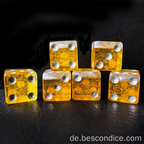 Bescon 16mm D6 Bier Würfel Set, 5/8 "6 -Seiten -Würfel im Bierimitationsstil, Neuheit D6 DICE SET 6PCS